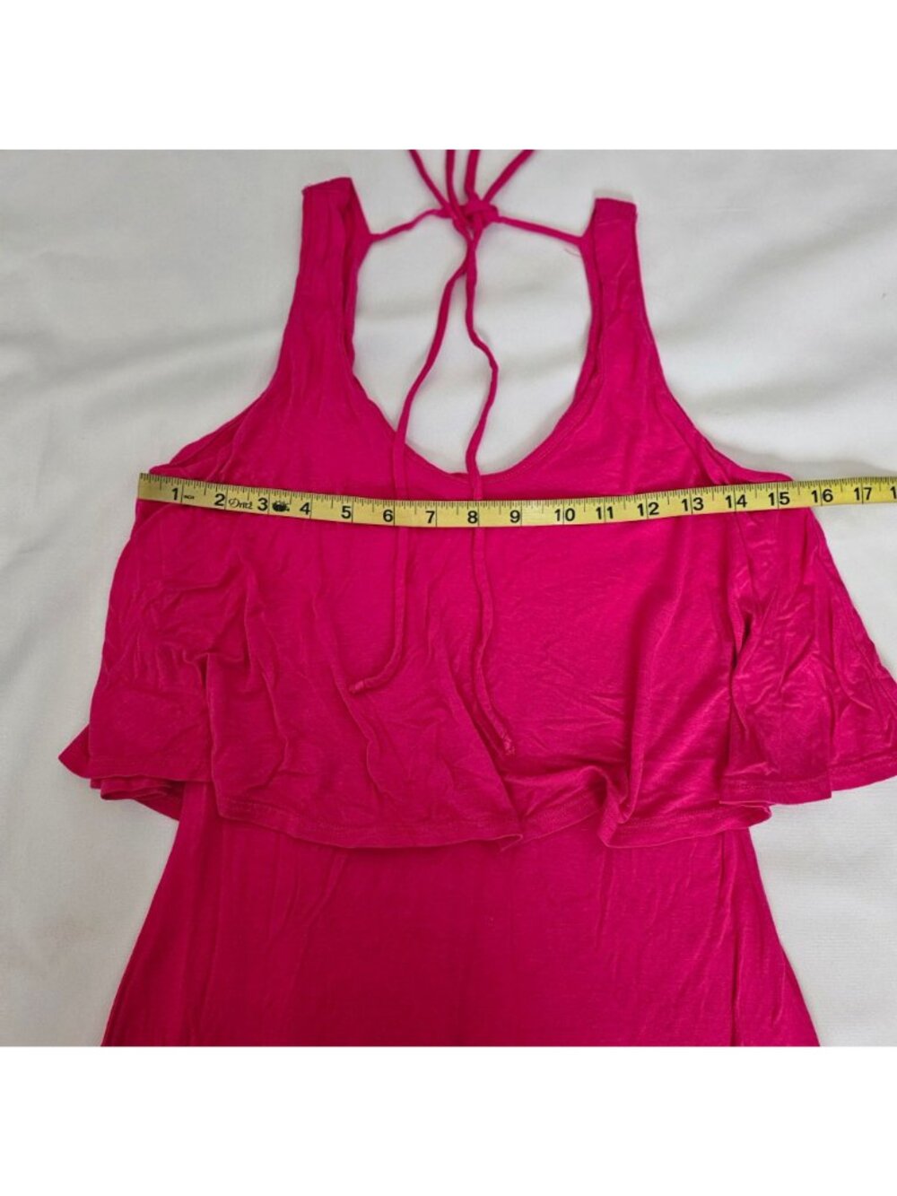 Rolla Coster Pink Sleeveless Flowy Ruffle Overlay Bodice Maxi Dress Womens Small - Picture 6 of 8
